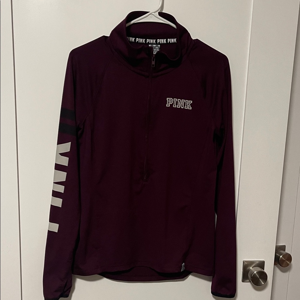 PINK Victoria's Secret Burgundy Quarter-Zip Sweatshirt preloved